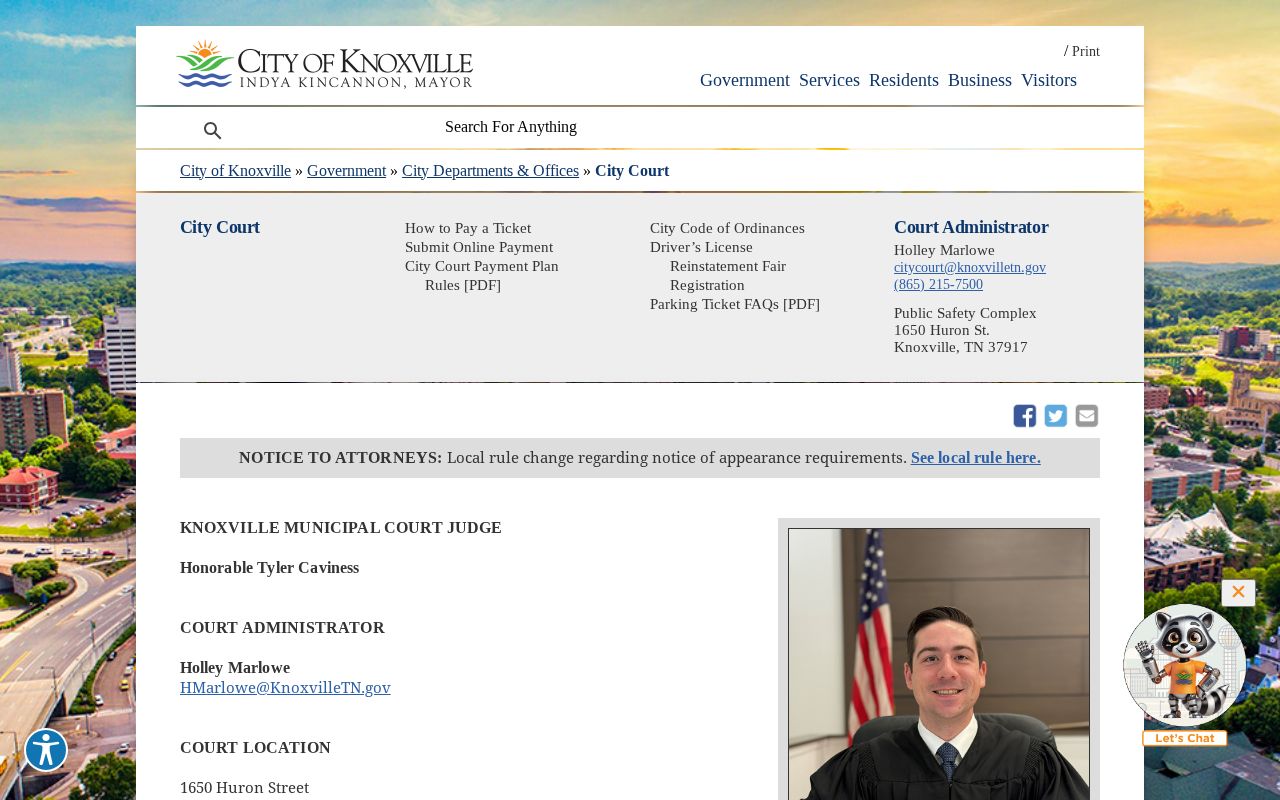 Knox County traffic warrant route through Knoxville City Court citation instructions