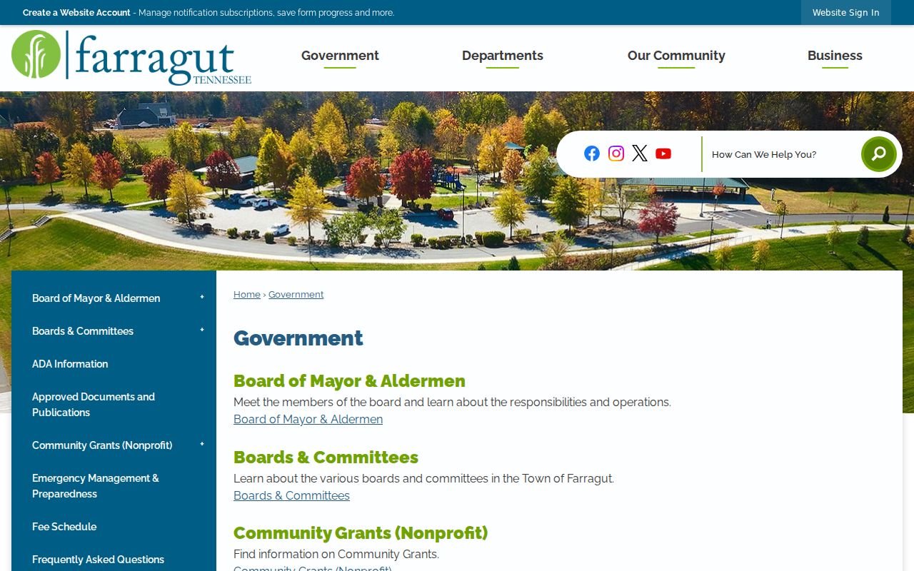Farragut warrant records route through Town Hall and the Municipal Court